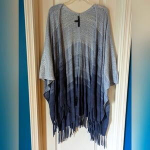 WHBM Blue Ombre Knit Poncho Size XS/S